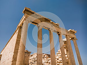 The Erechtheion or Erechtheum is an ancient Greek temple
