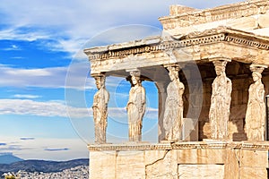 The Erechtheion or Erechtheum is an ancient Greek temple of the Acropolis of Athens in Greece