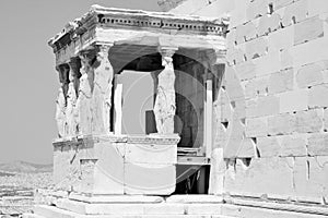 Erechtheion with famous Caryatids  Acropolis hill  Athens historic center  Attica  Greece
