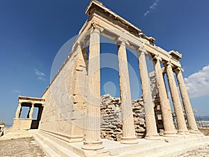 Erechtheion Temple of Athena in Acropolis in Athens