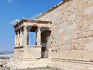 Erechtheion Temple of Athena in Acropolis in Athens