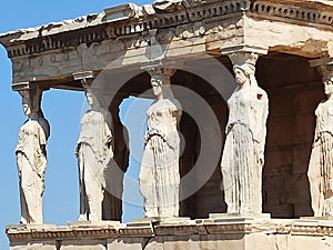 Erechtheion Temple of Athena in Acropolis in Athens