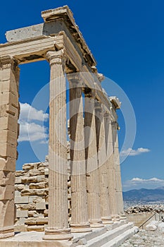 Erechtheion temple with Caryatid Porch on the Acropolis