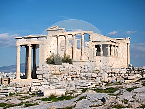 The Erechtheum with Caryatids in Acropolis