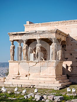 The Erechtheum with Caryatids in Acropolis