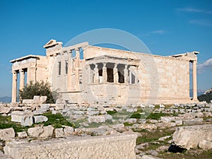 The Erechtheum with Caryatids in Acropolis