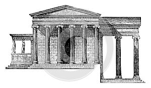 Erechtheum, the Pandrosium, vintage engraving