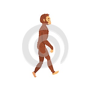 Erectus, Biology Human Evolution Stage, Evolutionary Process of Woman Vector Illustration