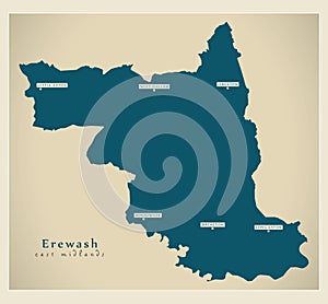 Erewash district map - England UK