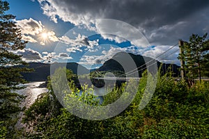 Erfjord Bridge Norwegian National Road 13 in Western Norway