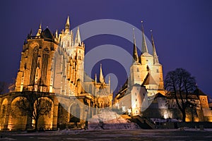 Erfurt Cathedral in the evening