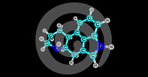 Ergoline molecular structure isolated on black