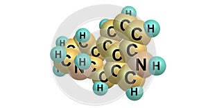 Ergoline molecular structure isolated on white