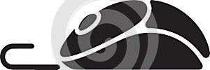 Ergonomic Computer Mouse Vector Icon for Technology and User Interface Design Projects