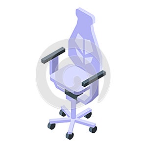 Ergonomic modern chair icon, isometric style