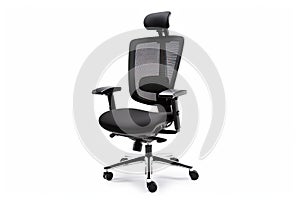 ergonomic office chair with adjustable seat and backrest, plus armrests and headrest