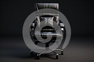 Ergonomic Office chair black workspace. Generate Ai