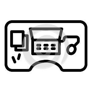 Ergonomic office table icon, outline style