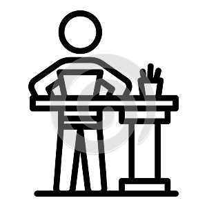 Ergonomic posture icon, outline style