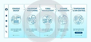 Ergonomics in control room design onboarding vector template
