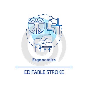 Ergonomics turquoise concept icon