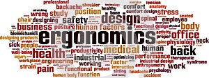 Ergonomics word cloud photo