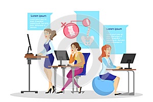 Ergonomics of workplace concept. Body posture for back