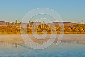 The Ergun River at late autumn morning photo