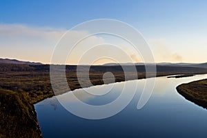 The Ergun River at sunset