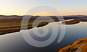 The Ergun River at sunset photo