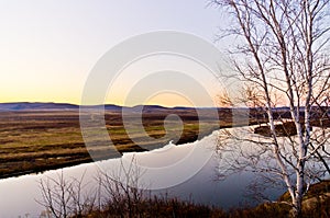 The Ergun River at sunset