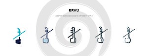 Erhu icon in different style vector illustration. two colored and black erhu vector icons designed in filled, outline, line and