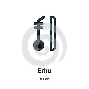 Erhu vector icon on white background. Flat vector erhu icon symbol sign from modern asian collection for mobile concept and web