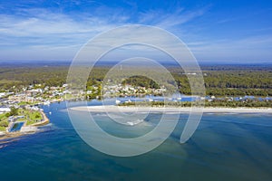 Erial view of Huskisson near Jervis Bay, NSW South Coast, Australia