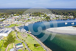 Erial view of Huskisson near Jervis Bay, NSW South Coast, Australia photo