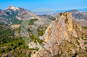 Erial view of mountain range in Alicante, Spain