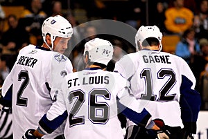 Eric Brewer, Martin St. Louis and Simon Gagne