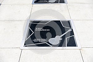 Eric Church star on the Music City Walk of Fame in Nashville, TN