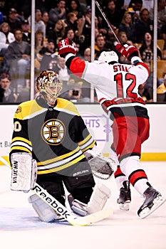 Eric Staal scores a goal.