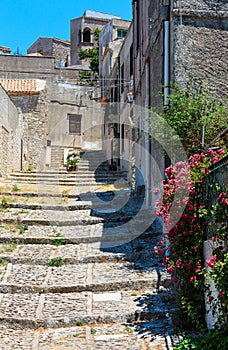 Erice street, Sicily, Italy