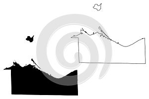 Erie County, Ohio State U.S. county, United States of America, USA, U.S., US map vector illustration, scribble sketch Erie map