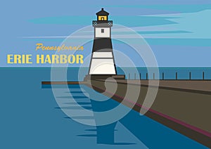 Erie Harbor North Pier Light in Pennsylvania