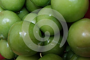 Erik, or greengages, often called sour green plums, eaten in Turkey.