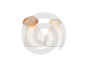 Eringi mushroom with half