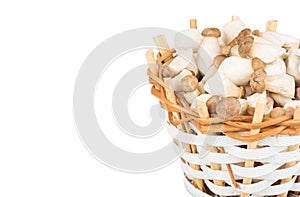 Eringi mushrooms in basket