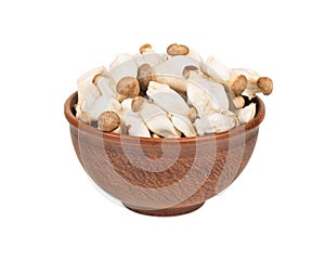 Eringi mushrooms in bowl