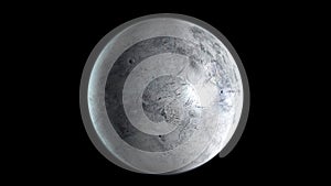 Eris dwarf planet in the outer space. 3D Rendering