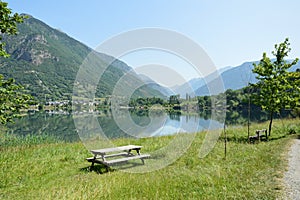 Eriste Lake one evening in July no clouds and nice reflections in water