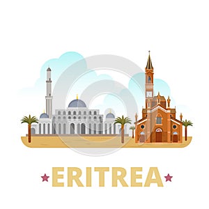 Eritrea country design template Flat cartoon style