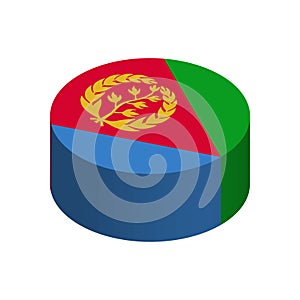 Isometric 3D circle vector flag of Eritrea